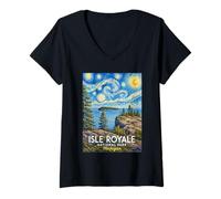 Femme Parc National de l'Isle Royale T-Shirt avec Col en V