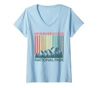 Femme Parc National de New River Gorge T-Shirt avec Col en V