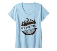 Femme Parc National de New River Gorge T-Shirt avec Col en V