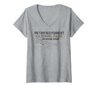 Femme Parc national de Petrified Forest : voyagez en Arizona et explorez la Terre T-Shirt avec Col en V