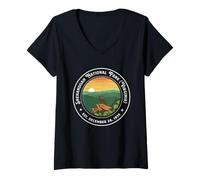 Femme Parc National de Shenandoah Camping Mountain Randonnée Club T-Shirt avec Col en V