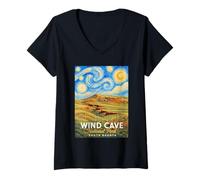 Femme Parc National de Wind Cave South T-Shirt avec Col en V