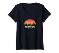 Femme Parc National de Yellowstone T-Shirt avec Col en V