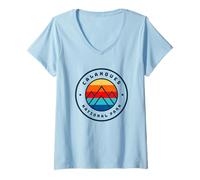 Femme Parc National des Calanques France T-Shirt avec Col en V