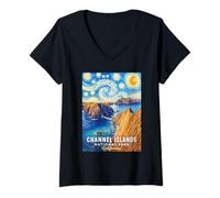 Femme Parc National des îles Anglo-Norman T-Shirt avec Col en V