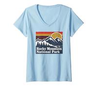 Femme Parc National des Montagnes Rocheuses T-Shirt avec Col en V
