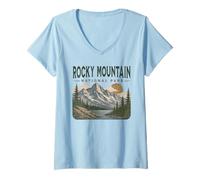 Femme Parc National des Montagnes Rocheuses T-Shirt avec Col en V