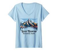 Femme Parc National des Montagnes Rocheuses T-Shirt avec Col en V
