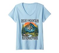 Femme Parc National des Montagnes Rocheuses T-Shirt avec Col en V