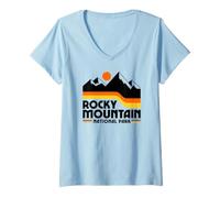 Femme Parc National des Montagnes Rocheuses T-Shirt avec Col en V