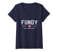 Femme Parc National Fundy Canada Field/Fundy Nouveau-Brunswick T-Shirt avec Col en V