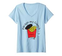 Femme Pardon My French T-Shirt avec Col en V