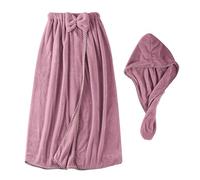 Femme Paréo de Bain Microfibre Séchage Rapide 2 pour 1 Robe Sortie de Bain et Serviette de Cheveux Set Peignoir de Bain Doux Draps de Bain Sauna Douche Jupe de Chambre pour Hôtel Voyage Spa Piscine
