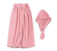 Femme Paréo de Bain Microfibre Séchage Rapide 2 pour 1 Robe Sortie de Bain et Serviette de Cheveux Set Peignoir de Bain Doux Draps de Bain Sauna Douche Jupe de Chambre pour Hôtel Voyage Spa Piscine