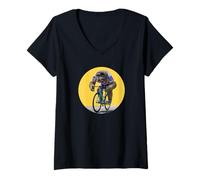 Femme Paresseux Heureux SE DÉTEND sur Un VÉLO comme Un Pro T-Shirt avec Col en V