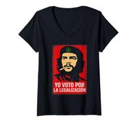 Femme Parfait pour les rebelles et les activistes parodie révolutionnaire audacieuse T-Shirt avec Col en V