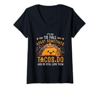 Femme Parfois, C'est Normal de s'effondrer. Les Tacos Les Aimons-Nous Toujours ? T-Shirt avec Col en V