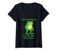 Femme Parfois I Just Be Fartin' Frog Dire Sarcastique drôle T-Shirt avec Col en V