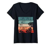 Femme Parfois, Je mouille Mes Plantes drôle Mama Meme T-Shirt avec Col en V