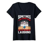 Femme Parfois, Je Peux Presque Les Entendre Rire T-Shirt avec Col en V