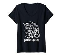 Femme Parfois, Vous devez Juste dire Cluck It T-Shirt avec Col en V