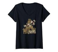 Femme Paris France Tour Eiffel Fleurs de Cerisier Vintage T-Shirt avec Col en V