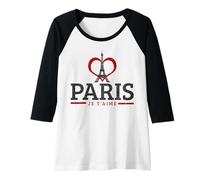 Femme Paris Je t'aime France Tour Eiffel Cadeau Souvenir Français Manche Raglan