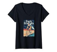 Femme Paris Roubaix T-Shirt avec Col en V