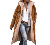 Femme Parka Hiver à Capuche Long Polaire Manches Longues Manteau de Laine Casual Parka Epaisse Chaude Slim Fit Veste en Coton Manteau Longue Militaire Couleur Unie Doudoune Chaude Matelassee