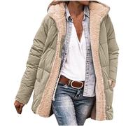 Femme Parka Hiver à Capuche Long Polaire Manches Longues Manteau de Laine Casual Parka Epaisse Chaude Slim Fit Veste en Coton Manteau Longue Militaire Couleur Unie Doudoune Chaude Matelassee