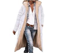 Femme Parka Hiver à Capuche Long Polaire Manches Longues Manteau de Laine Casual Parka Epaisse Chaude Slim Fit Veste en Coton Manteau Longue Militaire Couleur Unie Doudoune Chaude Matelassee