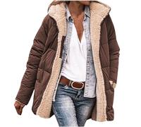 Femme Parka Hiver à Capuche Long Polaire Manches Longues Manteau de Laine Casual Parka Epaisse Chaude Slim Fit Veste en Coton Manteau Longue Militaire Couleur Unie Doudoune Chaude Matelassee