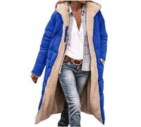 Femme Parka Hiver à Capuche Long Polaire Manches Longues Manteau de Laine Casual Parka Epaisse Chaude Slim Fit Veste en Coton Manteau Longue Militaire Couleur Unie Doudoune Chaude Matelassee