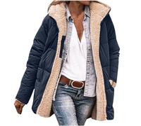 Femme Parka Hiver à Capuche Long Polaire Manches Longues Manteau de Laine Casual Parka Epaisse Chaude Slim Fit Veste en Coton Manteau Longue Militaire Couleur Unie Doudoune Chaude Matelassee
