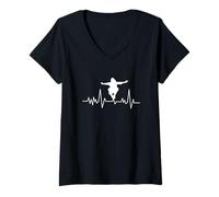 Femme Parkour Sprung - Design urbain dynamique T-Shirt avec Col en V