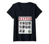 Femme Parks and Recreation Pawnee Parks Department Wanted Pests T-Shirt avec Col en V
