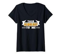 Femme Parle Gemmologie avec Moi Blague Science et Minéraux T-Shirt avec Col en V