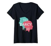 Femme Parle-moi de Darcy : Orgueil et préjugés Elizabeth Jane Austen T-Shirt avec Col en V