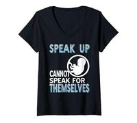 Femme Parle pour Ceux sans Voix T-Shirt avec Col en V