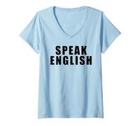 Femme Parler anglais T-Shirt avec Col en V
