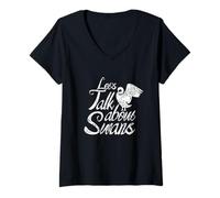 Femme Parlons de Swans, Amoureux des Animaux, Swan Waterbird T-Shirt avec Col en V