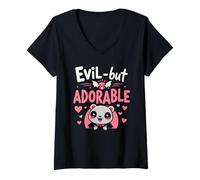 Femme Parodies de super-héros et de méchants, tropes comiques satiriques drôles T-Shirt avec Col en V