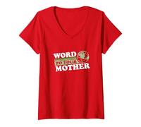Femme Parole à Votre Terre Mère Rétro Eighties Planet Dark T-Shirt avec Col en V