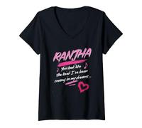 Femme Paroles de Diljit Ranjha T-Shirt avec Col en V