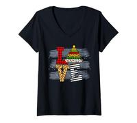 Femme Partagez Un Peu d'amour de Noël Arbre de Noël Mignon T-Shirt avec Col en V