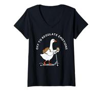 Femme Partez pour réguler Vos émotions, Silly Goose SPED, Professeur, conseiller T-Shirt avec Col en V