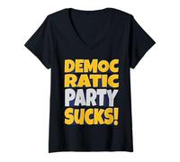 Femme Parti démocratique craint ! Proud Republican Party Patriot T-Shirt avec Col en V