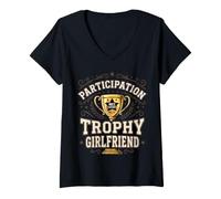 Femme Participation Trophy Girlfriend Funny Sarcastic Vintage T-Shirt avec Col en V