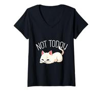 Femme Pas aujourd'hui T-Shirt avec Col en V