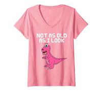 Femme Pas aussi vieille que j'en ai l'air, maman dinosaure T-Shirt avec Col en V